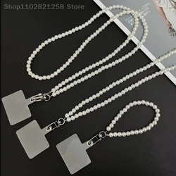 Portable Mobile Phone Lanyard Crossbody Necklace Chain Pearl Strap Anti-lost Sling for Phone Case