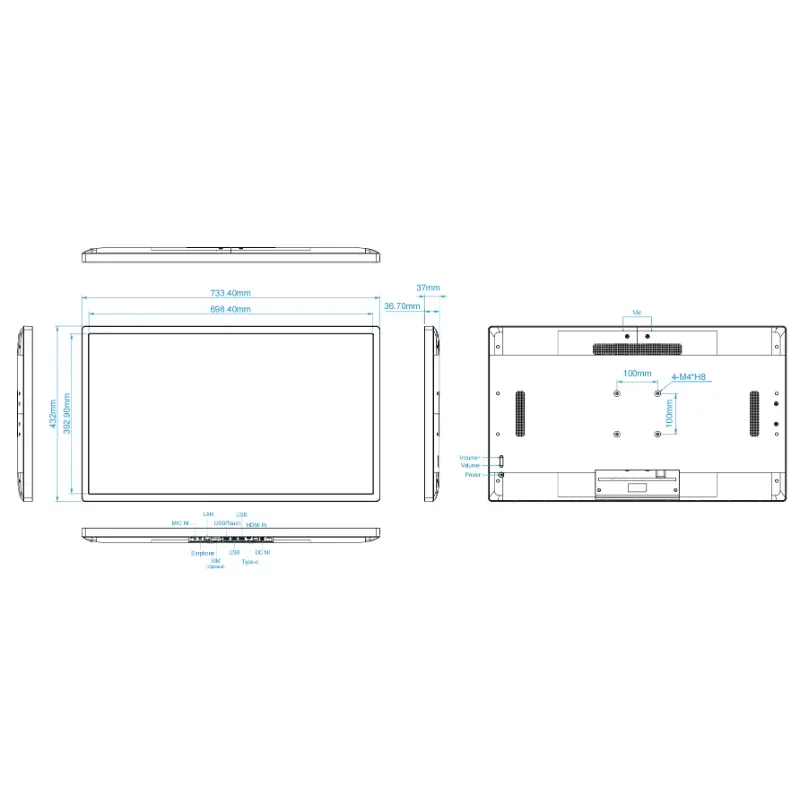 RK3588S2 Android 13 OS Tela de toque de 32 polegadas WiFi RJ45 Android Tudo em um Tablet Android de automação residencial inteligente