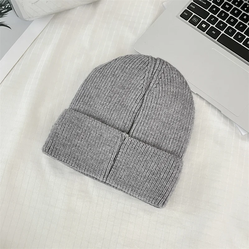 KCZAKA Brand Mens Beanie Autumn Winter Knitted Beanies Unisex Casual Warm Slouchy Beanie Hat Ladies Double Layer Snow Hats