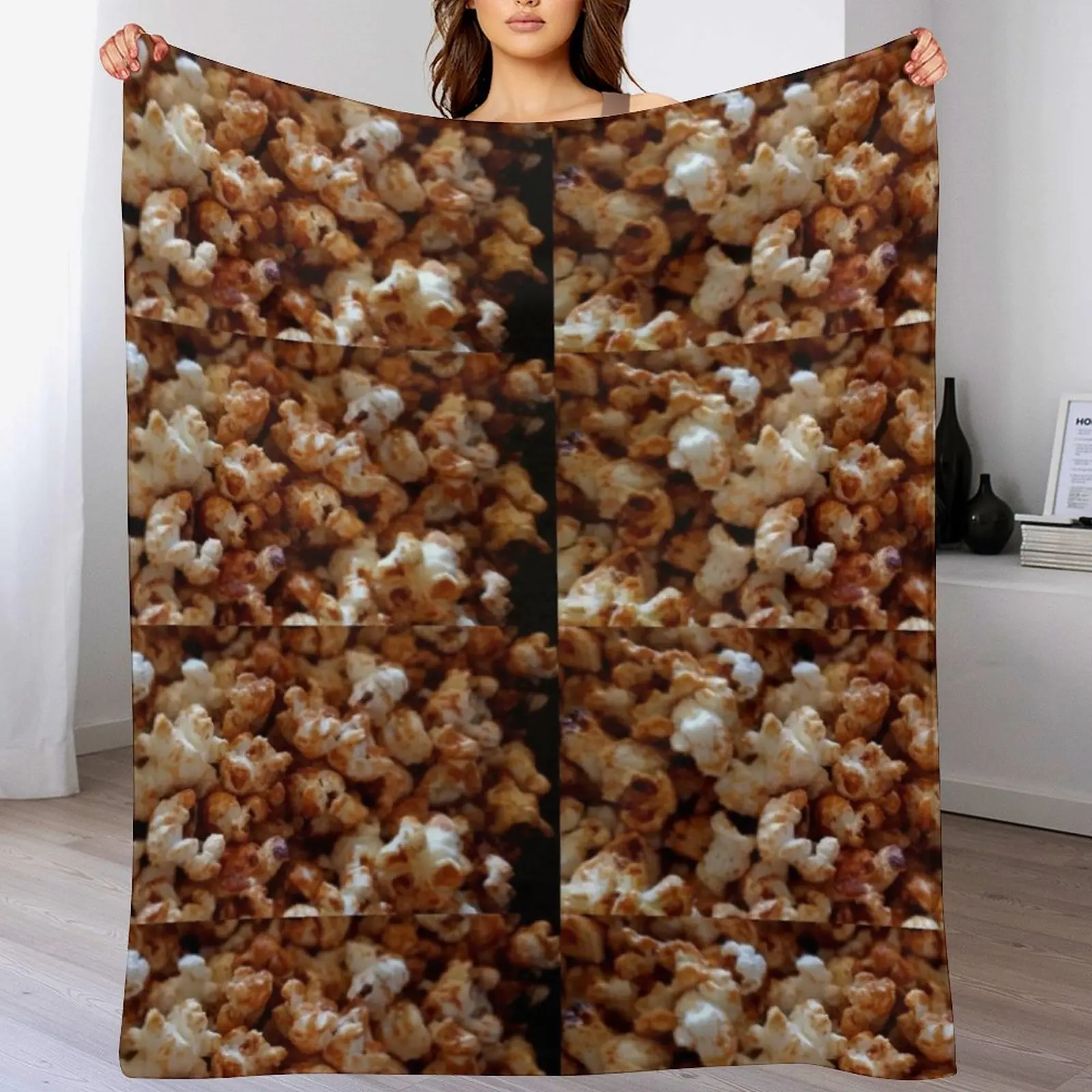 

Caramel Pop Corn Throw Blanket Cute Plaid Decorative Beds Luxury St Blankets