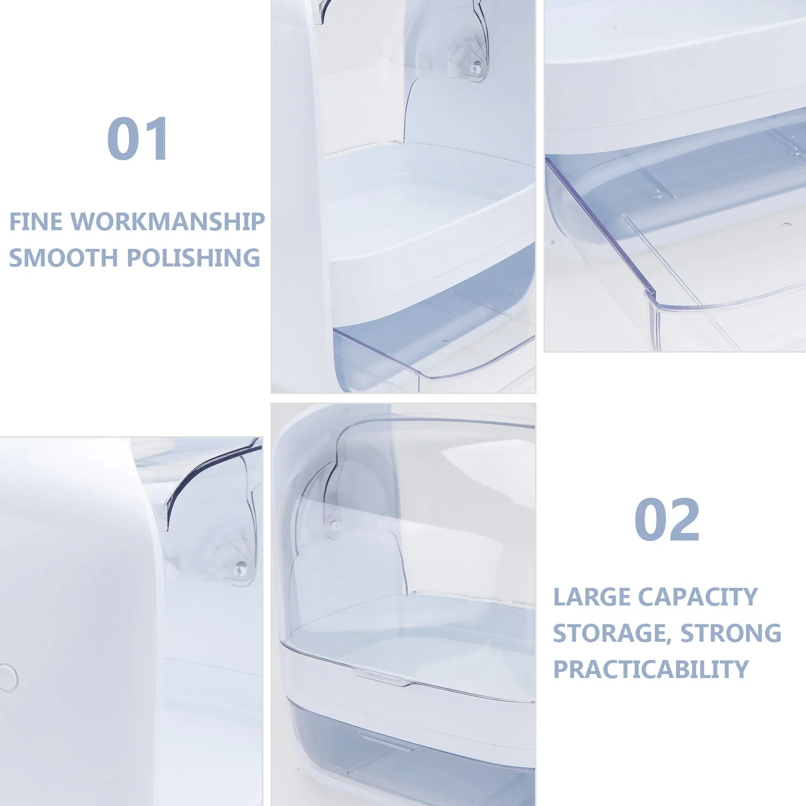 

1pc Creative Storage Box Skincare Makeup Organizer Household Bedroom Bathroom Dressing Table Container Durable Sturdy