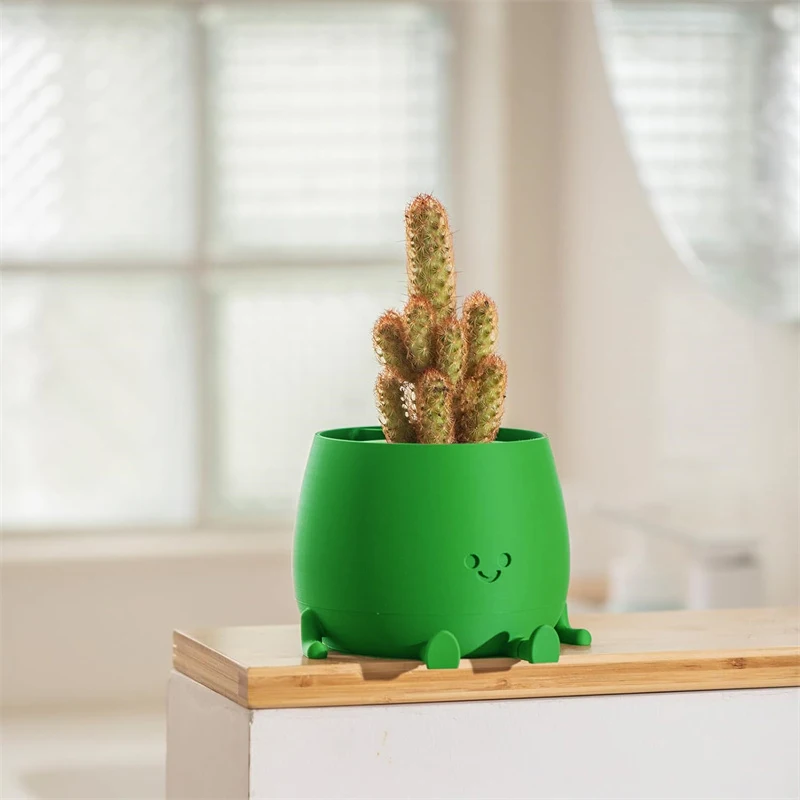 3.14" Happy Face Planter Handmade 3D Printed Cute Guitar Planter Theme Succulent Pot For Guitar Lovers