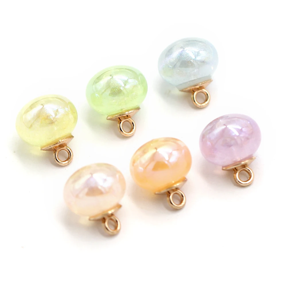 HENGC 10mm Charm Candy Colorful Pearl Buttons For Clothes Fancy Shirt Dress Skirts Decorative Shank Button Sewing Accessories