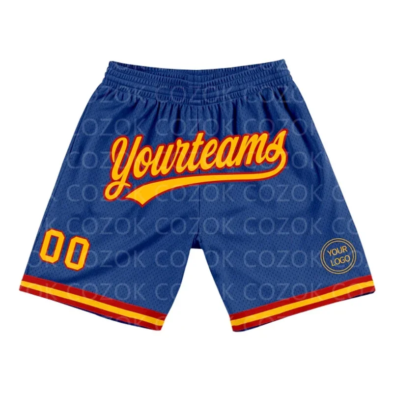 

Custom Blue Red Yellow Authentic Basketball Shorts 3D Printed Men Shorts Your Name Mumber Quick Drying Beach Shorts