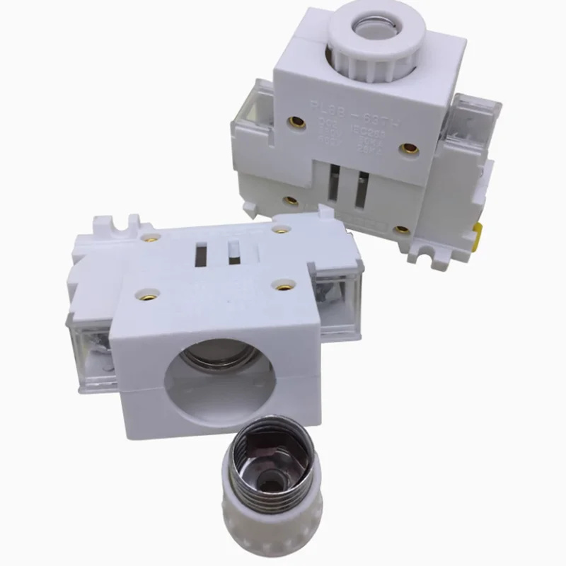RL8B-63 RL8B-63A RL8B-63TH Cylindrical Fuse Holders RO26 Din Rail Mounted Ceramic Fuse Base  RL98 D02  Installation TH35