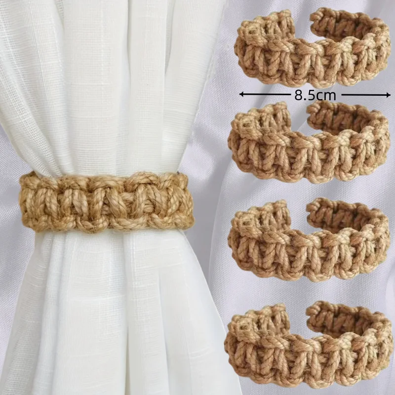 

Braided Curtain Tiebacks Rustic Curtain holdbacks Handmade Curtain Ties for Sheer/Light Weight Drapes Boho Farmhouse Decor