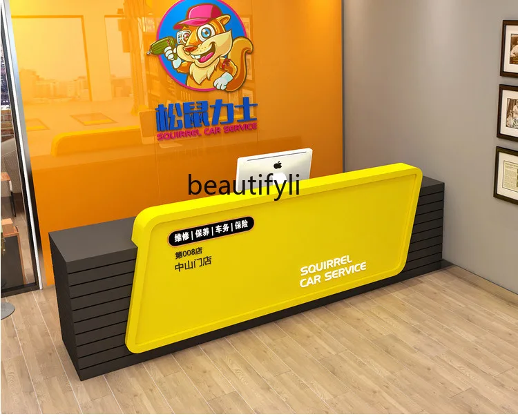 Auto Repair Car Sticker Store Bar Counter Cashier Sports Gym Reception Desk Training Institution Cabinet