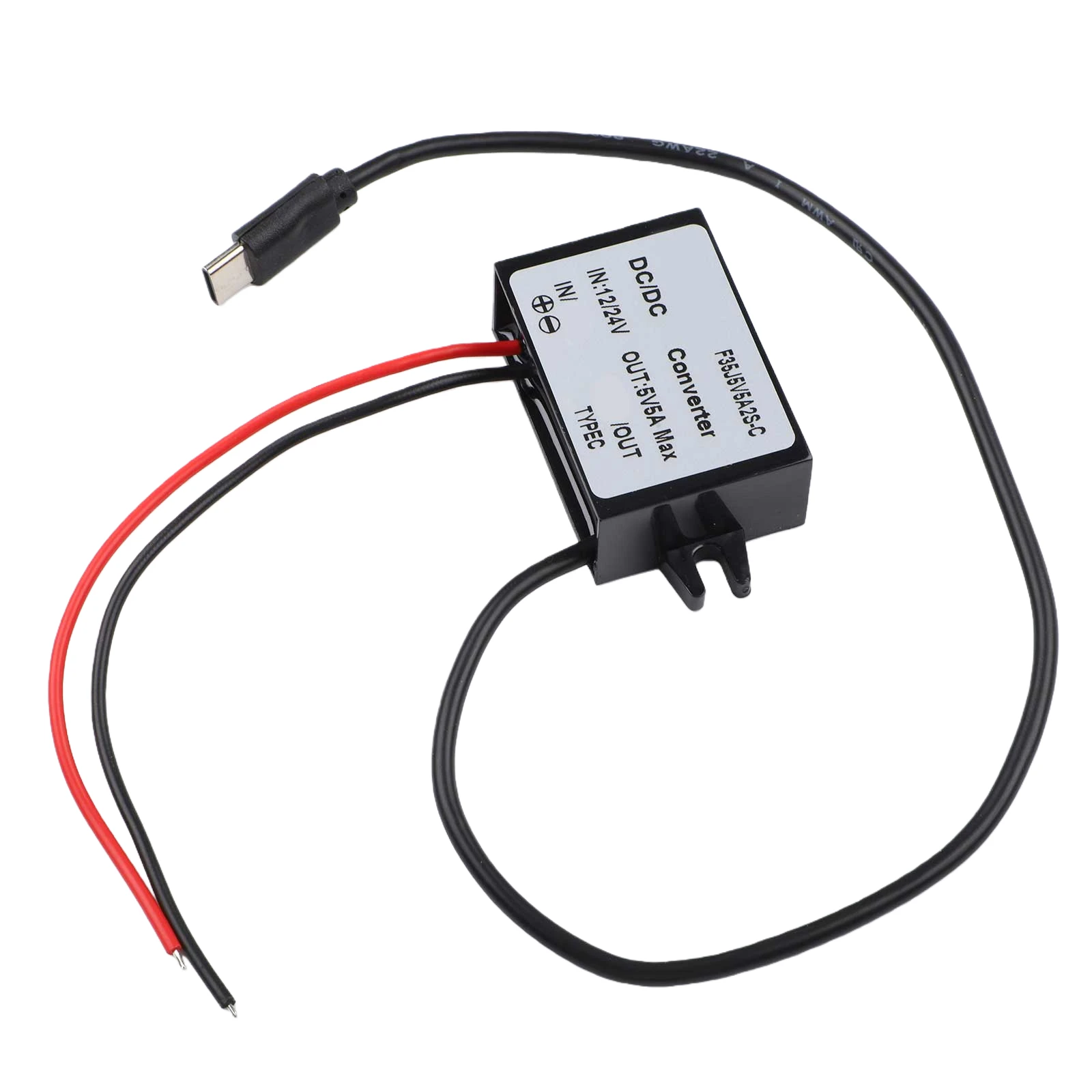 12V/24V To 5V USB C 5A 25W DC Converter Mobile Phones Tablets Wire Gauge 20AWG Step-Down Power USB Charging Adapter Power Tool