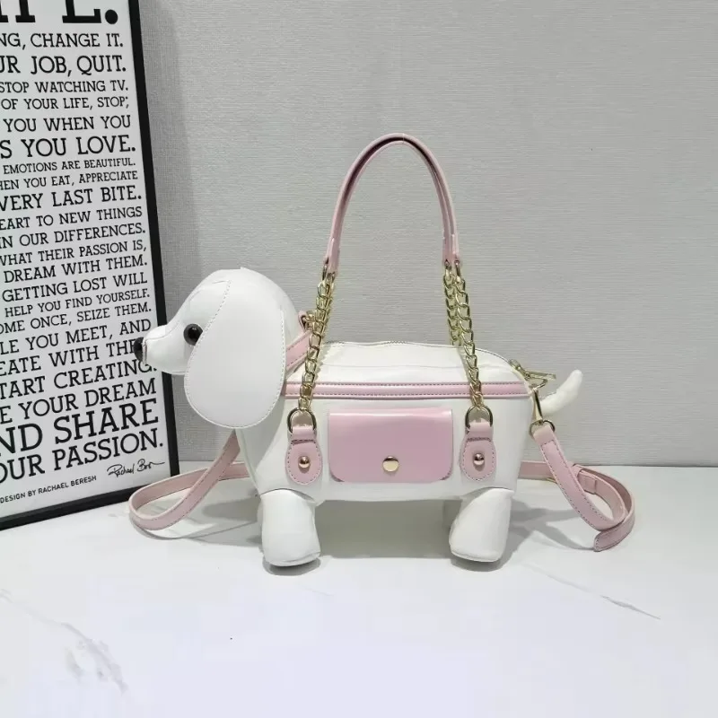 2026 New Personalized Creative Puppy Shape Bag Unique Cute 3D Dog Shape Handbag Niche Women's PU Shoulder Bag Party Bag