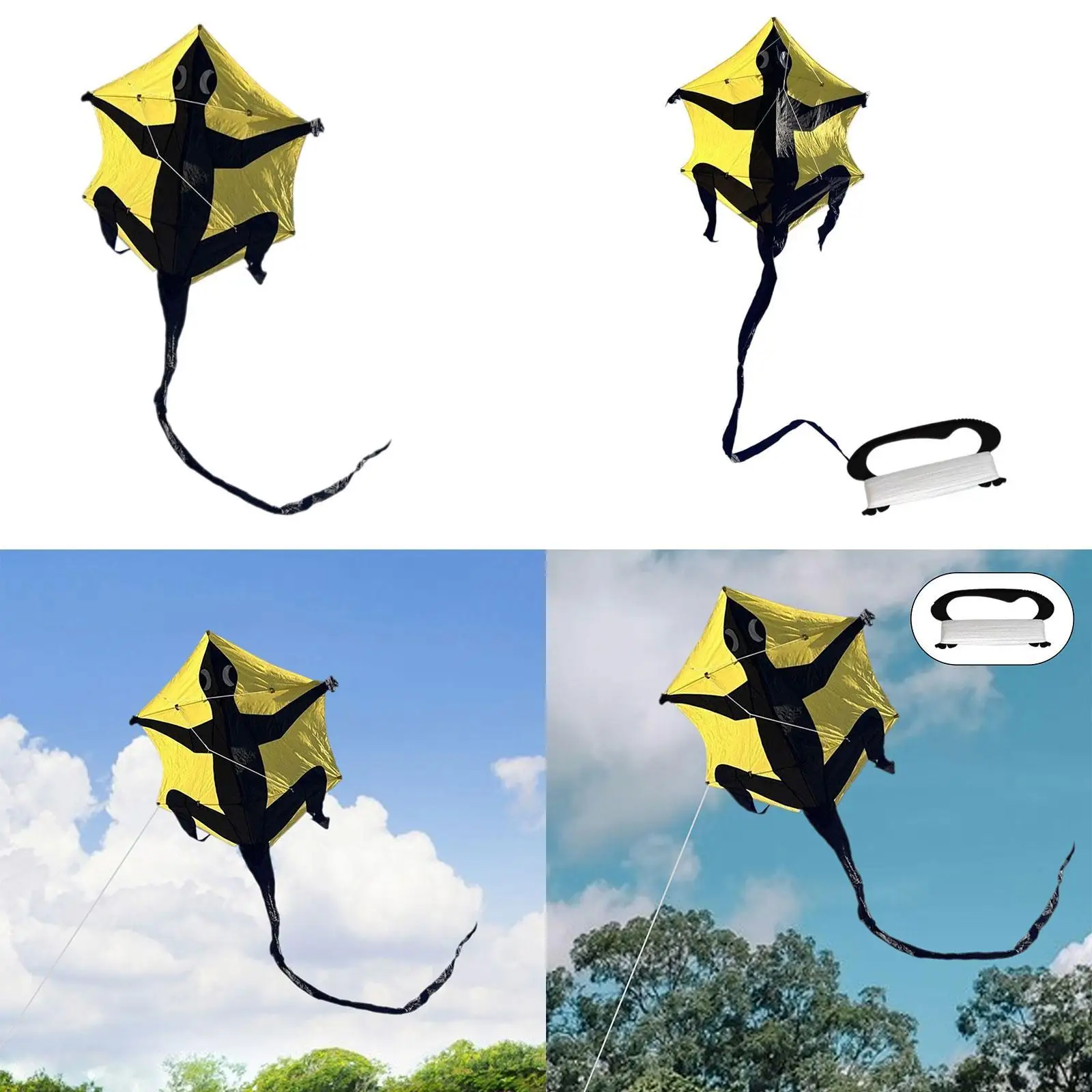 Animal Shaped Kite with Tail Flying Toy for Lawn Children and Adults Travel