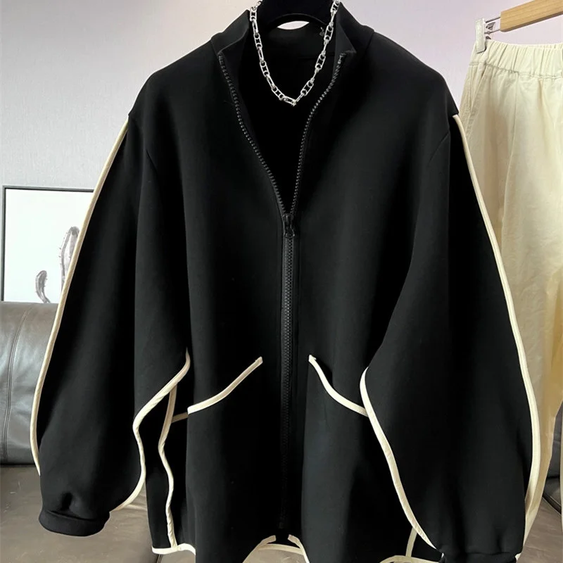 2025 Nuovo stile di design stile pigro colletto allentato alla coreana più giacca in felpa di velluto giacca primavera autunno