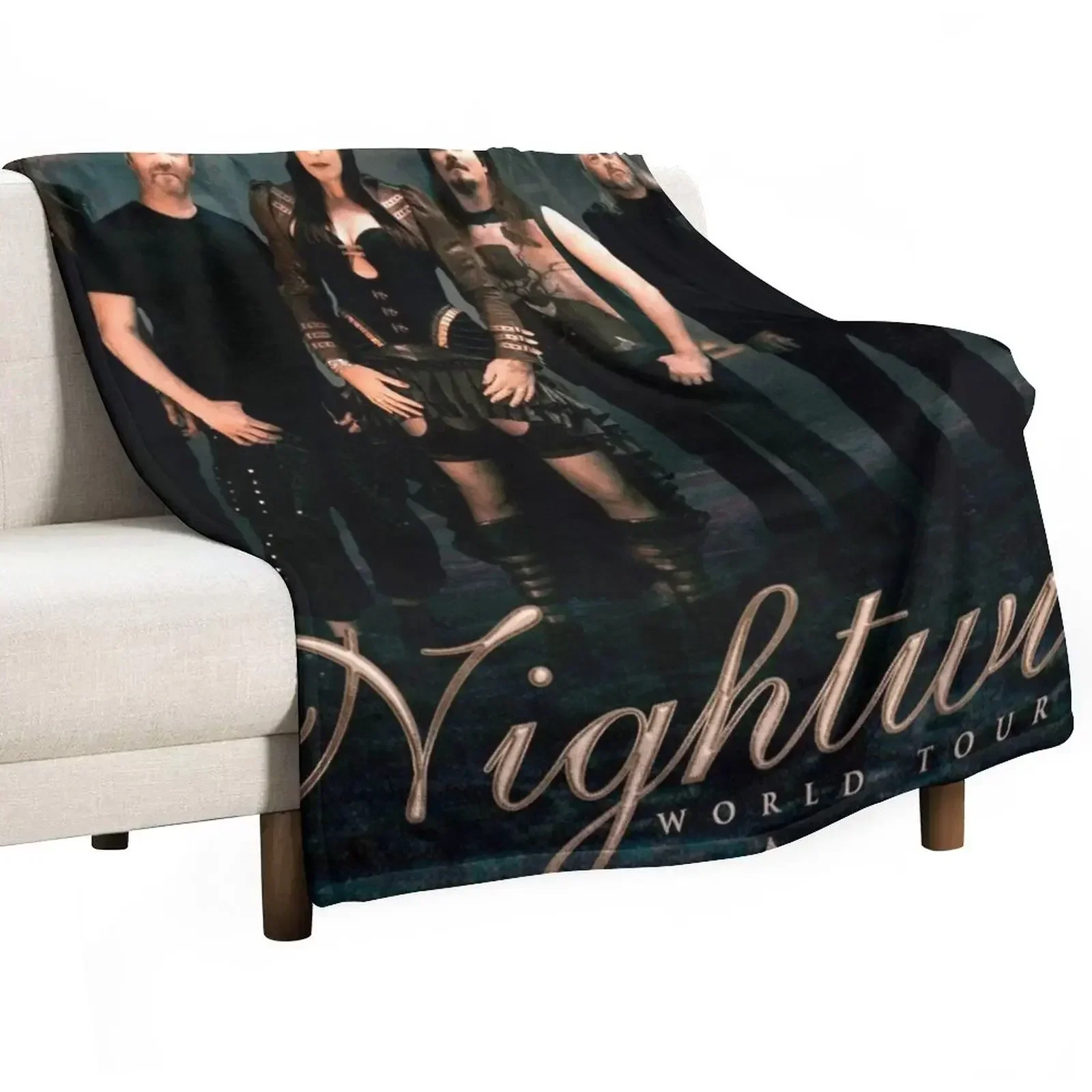 

nightwish 2 loerrcok human nature world tour 2022 Throw Blanket blankets and throws Beautifuls Plush Blankets