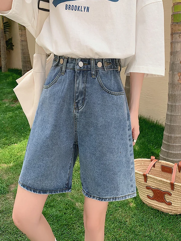 Jeans ort larghi a vita alta Pantaloni estivi da donna Faion in materiale sottile Pantaloni a gamba larga Antirughe Mantiene l'immia