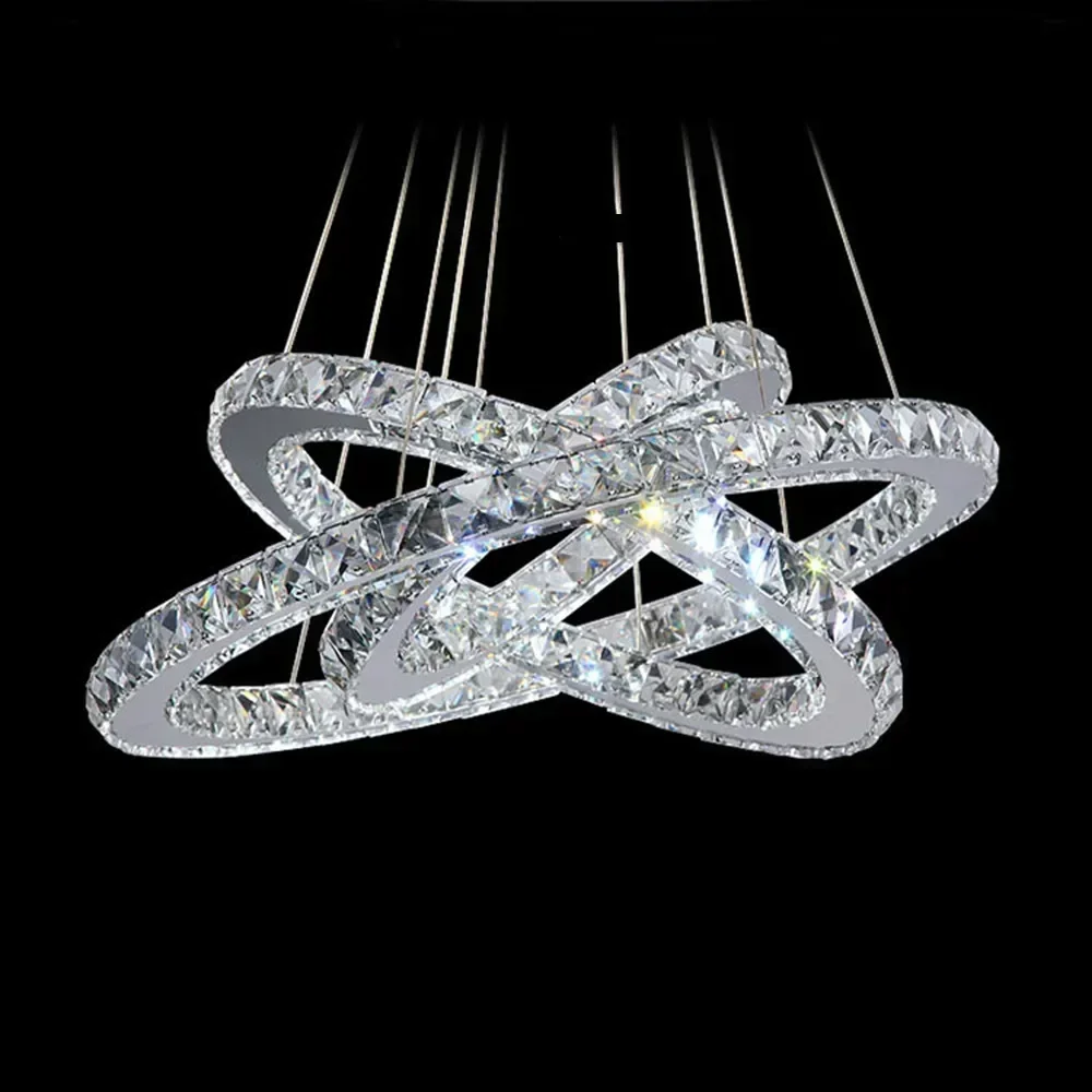 Hot sale Diamond Ring LED Crystal Chandelier Light Modern  Circles 100% Guarantee