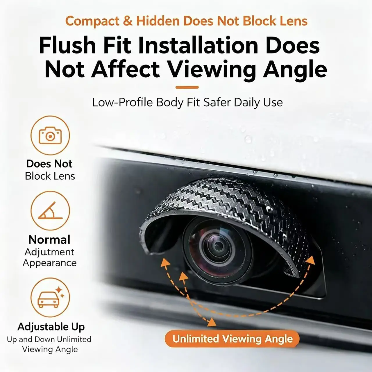 Carbon Fiber Soft PVC Backup Camera Rain Shield Waterproof Anti-Glare Visor Cover For Honda Civic Accord CRV HRV Fit Jazz City view 2
