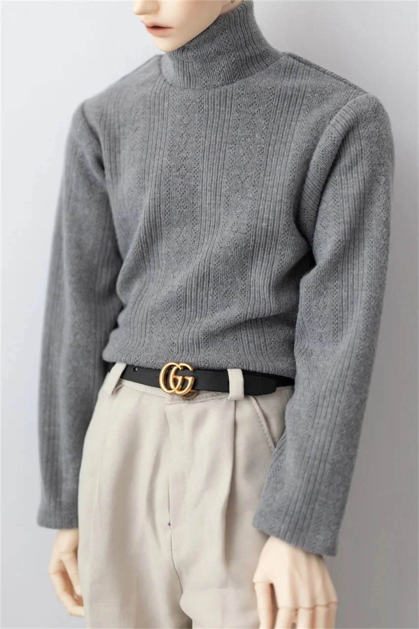 BJDドール服 1/3 1/4 ID75 おもちゃ 男の子 女の子 ハイネック ソフトベースシャツ グレー レッド ブラック インナーTシャツ デイリードールアクセサリー