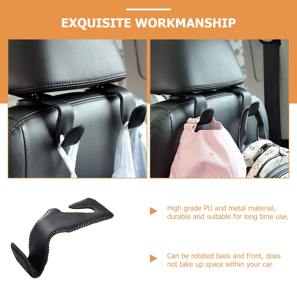 

1 Pc Storage Hook Seat Headrest Hooks Car Seat Headrest Hook Multipurpose Backseat Storage PU Durable Metal