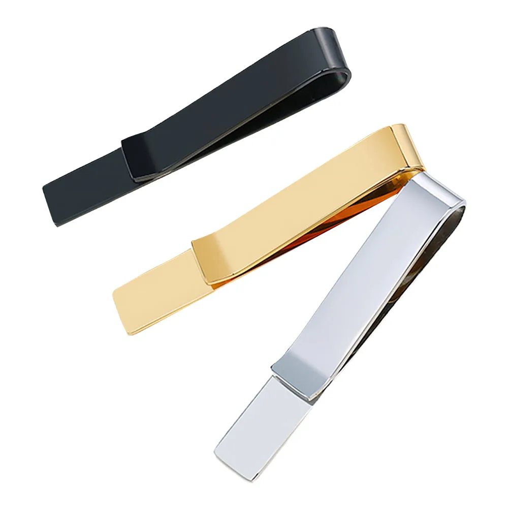 

3 Pcs Clip Stainless Steel Necktie Bar Clips Fashion Simple Decoration Tie Pinch Clips Durable Beautiful Color