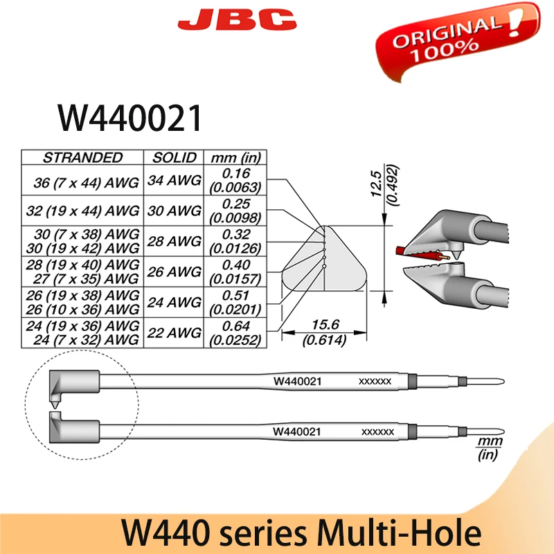 JBC  W440021 W440023 W440025 soldering Tip  WSB Precision Station WS440High-Temperature Wire Stripper