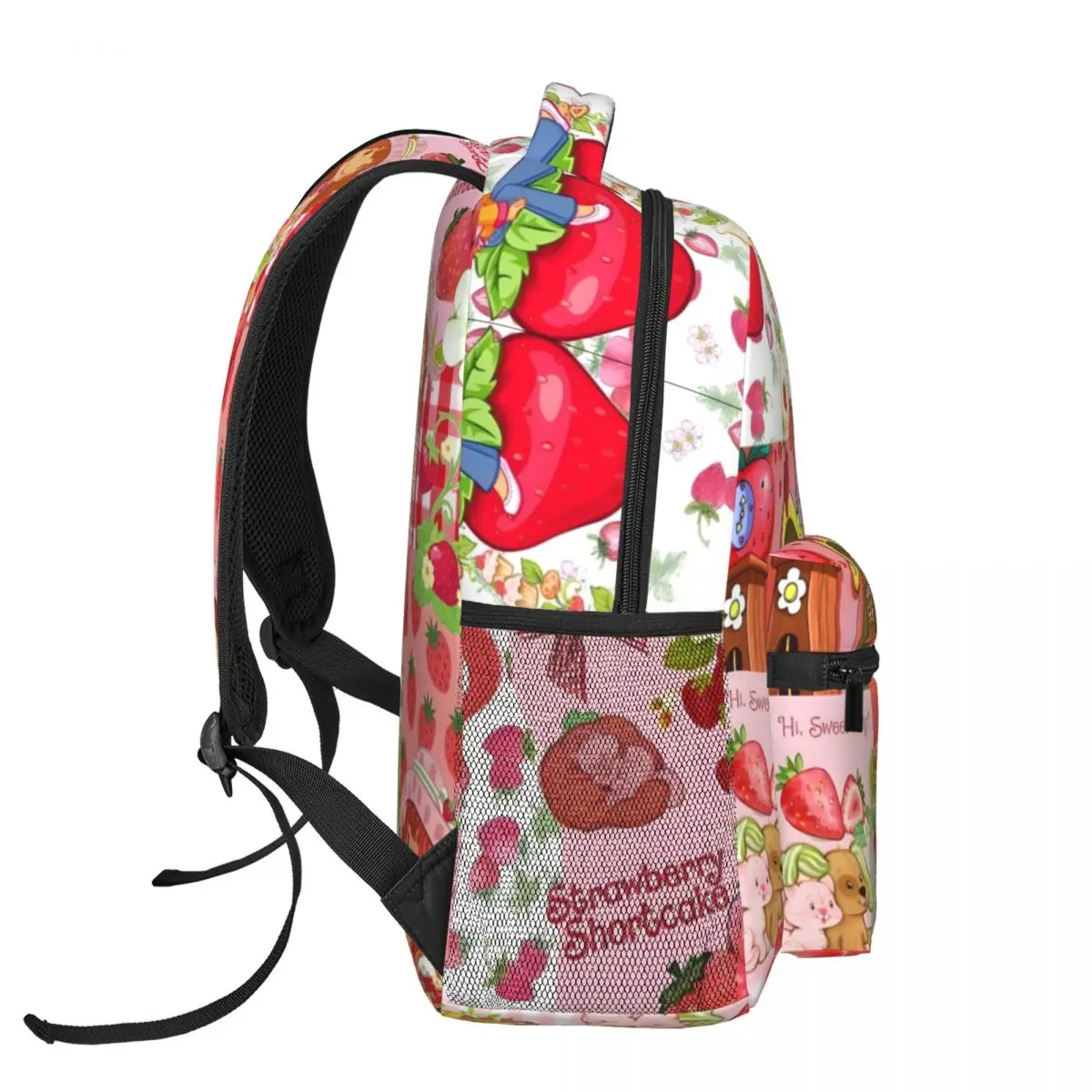 Mochila Strawberry-ShortCake para meninos e meninas, mochila estudantil de grande capacidade, leve, impermeável, 17"