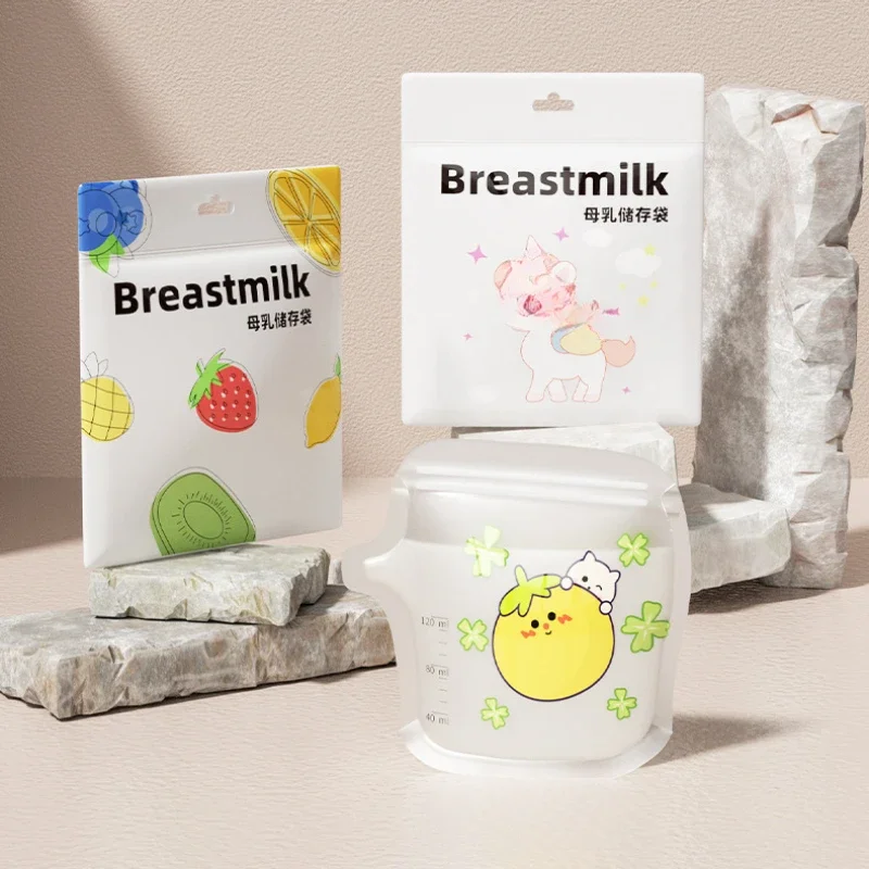 30pcs 120/200ml Portable Disposable Breast Milk Storage Bag Small Capacity Freezing Retain Freshness Sealed Milk Storage Bag