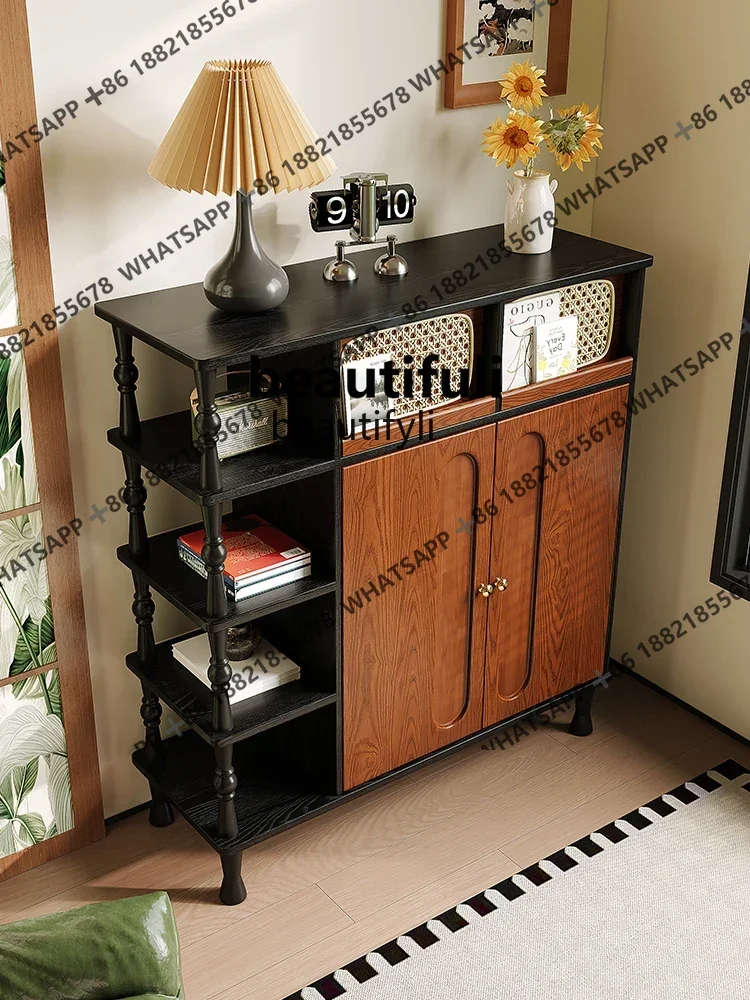 Walnut Color Mid-century Style Counter Storage Shoe Cabinet Storage french Chest of Drawers