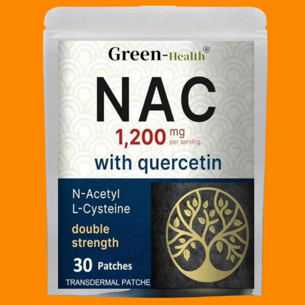 

NAC Transdermal Patches N-Acetyl Cysteine with Quercetin Support for Immune, Liver, & Lung Health 30 Patches