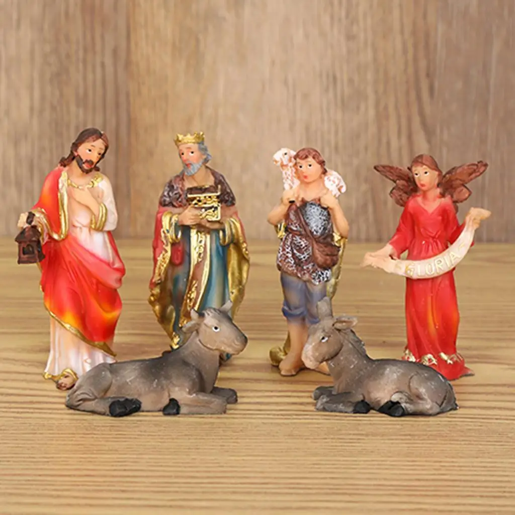 11Pcs Nativity Scene Manger Figurines Set Christmas Ornaments for Office