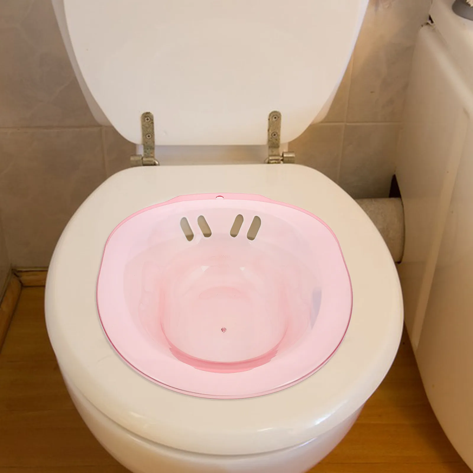 Pink Sitz Bath Basin Comfortable Postpartum Care Toilet Seat Basin Hip Bath Bowl Hemorrhoid Soak Pan Vagina Cleaner