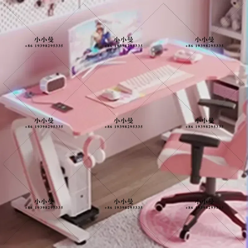 RGB Computer Desk Small Modern White Study Table Gaming Office PC Workstation Home Office Furniture Compact Executive Desk