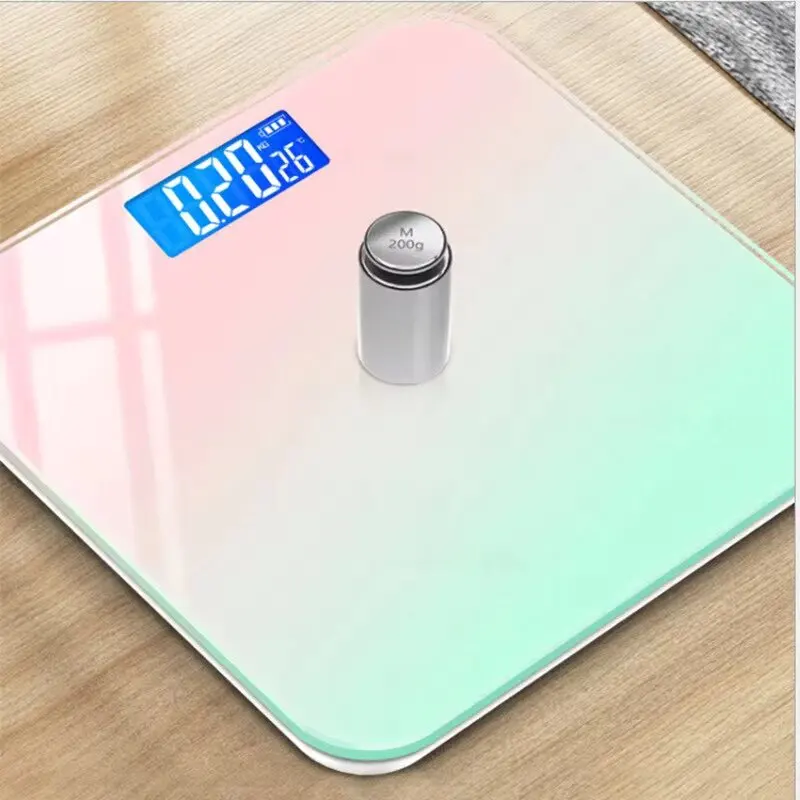 NEW Gradient color smart LCD electronic scale digital display glass weight scale balance human body electronic scale measurement