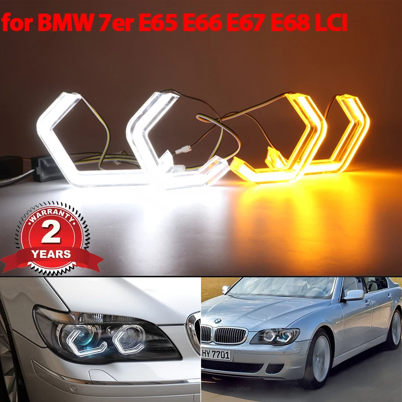 

M4 style LED Angel Eyes Kit Ring Lamps For BMW 7 series E65 E66 E67 E68 Alpina B7 LCI 05-08 Refit Day Light turn signal