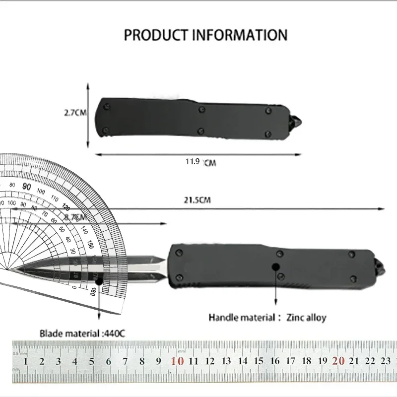 Folding Pocket Knife D2 Blade Zinc Aluminum Alloy Handle Assisted Quick Open Knife Outdoor Survival Multi Tool EDC