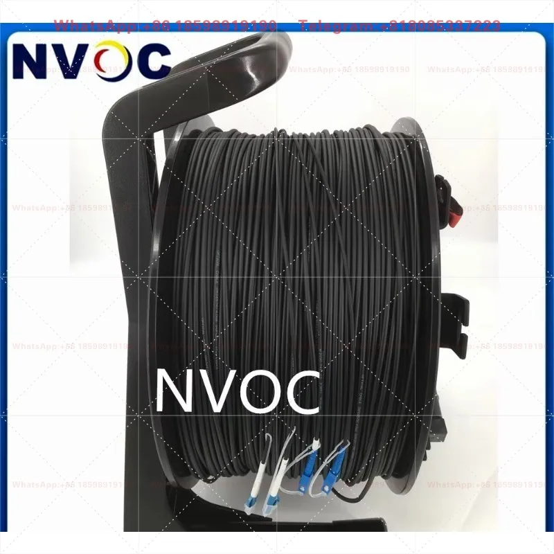 2Cores 500M SM G657A1,4.0mm Duplex TPU Black Cable,2C 4.0mm SC-LC/ST/FC/SC/UPC Armored Fiber Patch Cord Jumper With PCD380 Coil