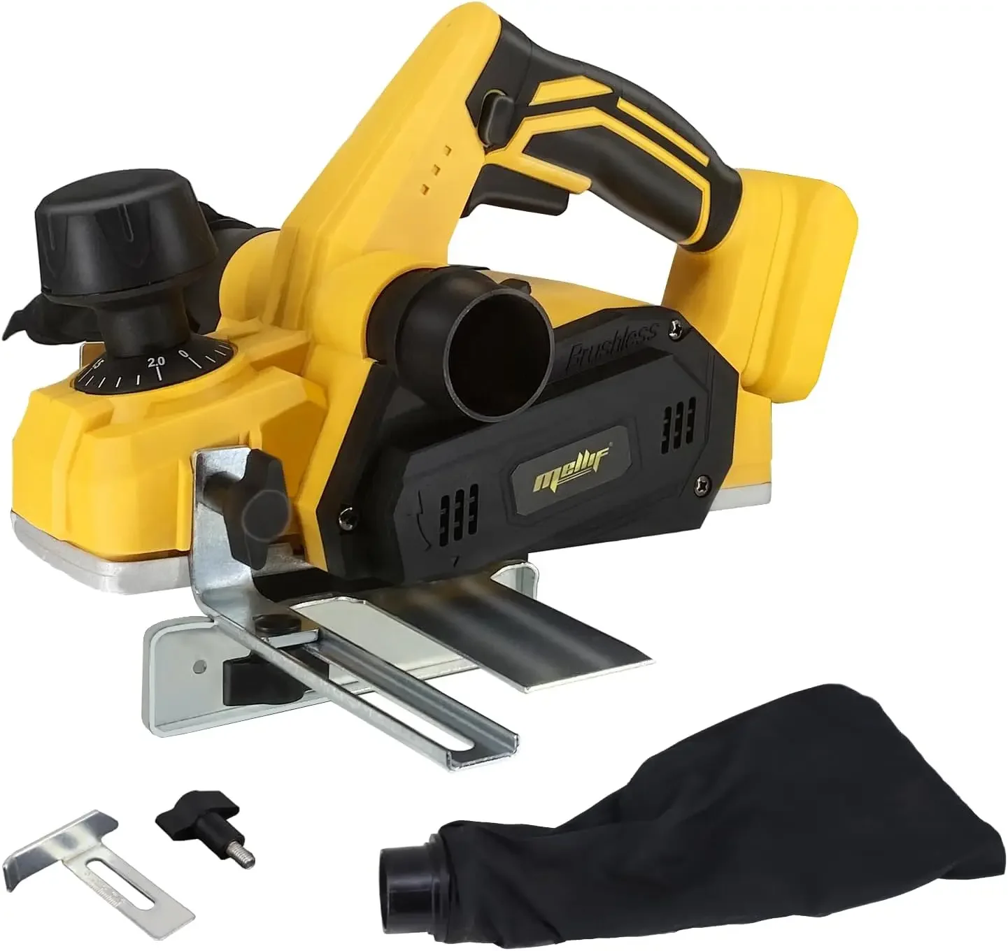 Plaina portátil sem fio compatível com bateria Dewalt 20V MAX (sem bateria), plaina elétrica sem escova, sistema de saída de poeira dupla