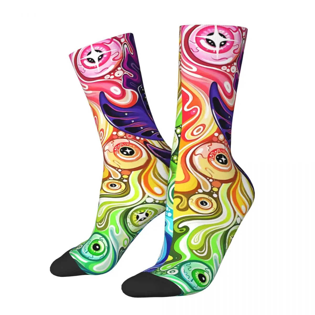 Happy men's Socks – chaussettes de couleur rétro Harajuku Alien Street Style décontracté avec motif imprimé, cadeau pour hommes