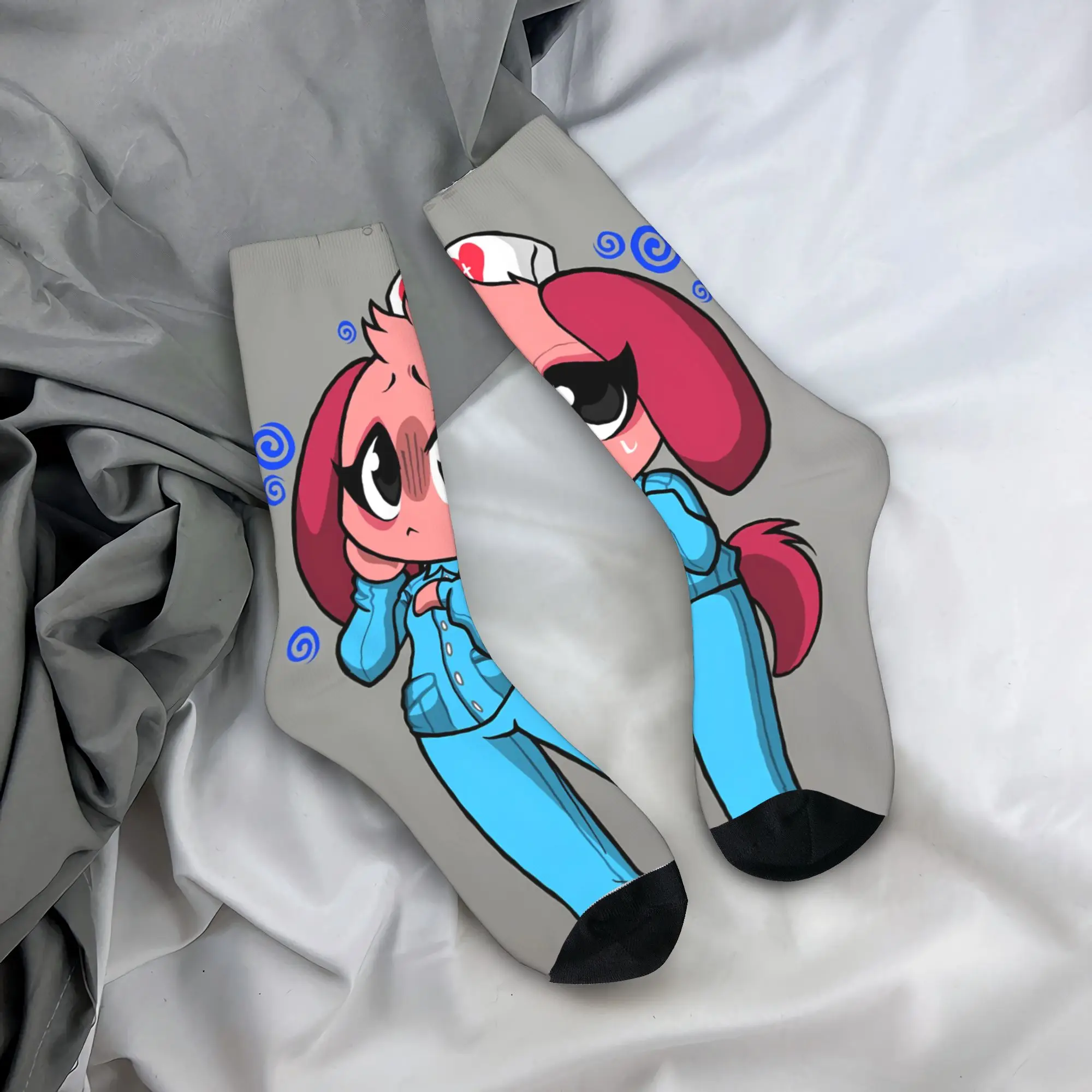 Animal Hospital Nurse Dog Pose Cartoon Socks Autumn Stockings Unisex Men Medium Soft Socks Printed Skateboard Anti Skid Socks