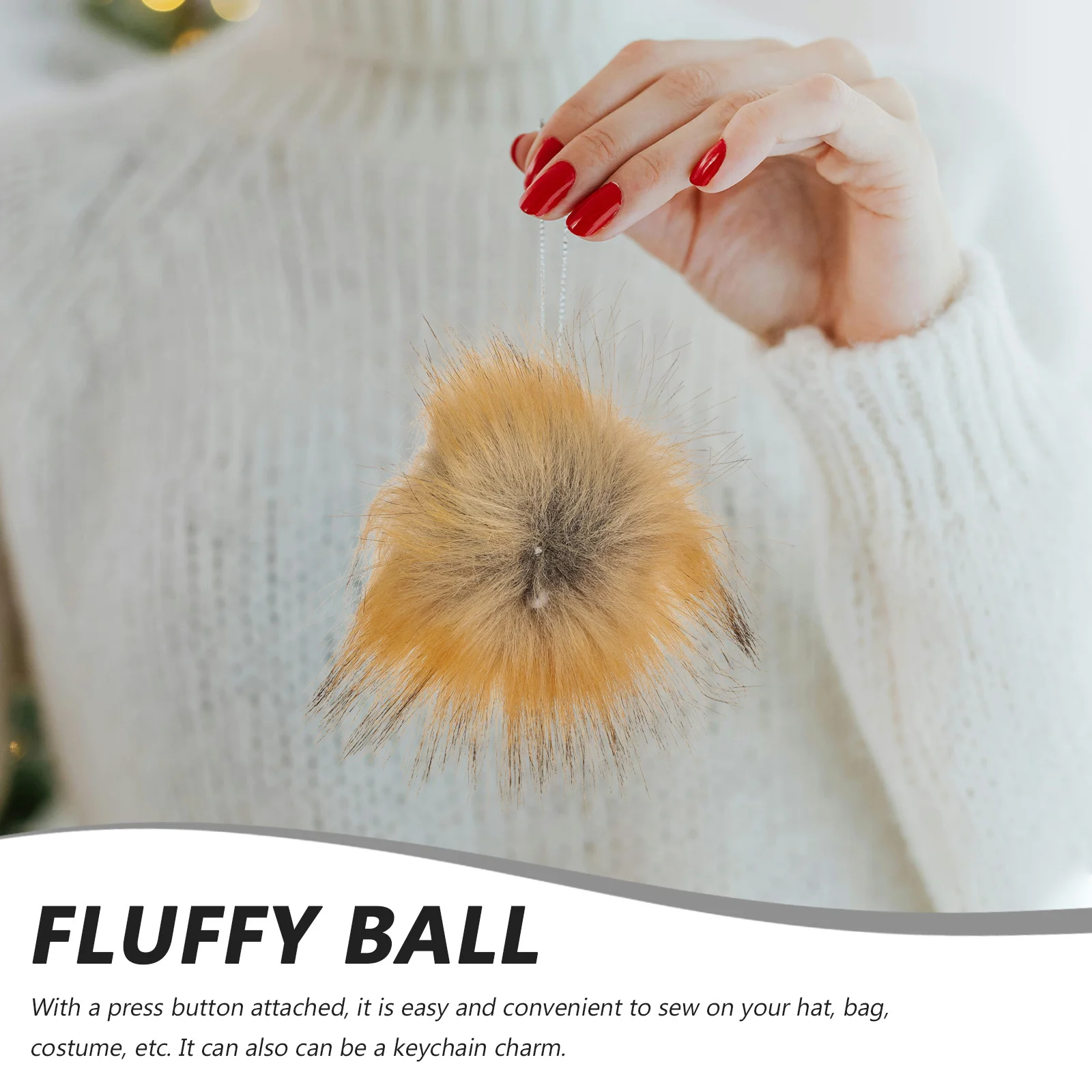 

Pom Pom Ball Light Brown 10X10X6Cm Ball For Hat Beanie Bag Purse Keychain Decoration Party Festival Diy