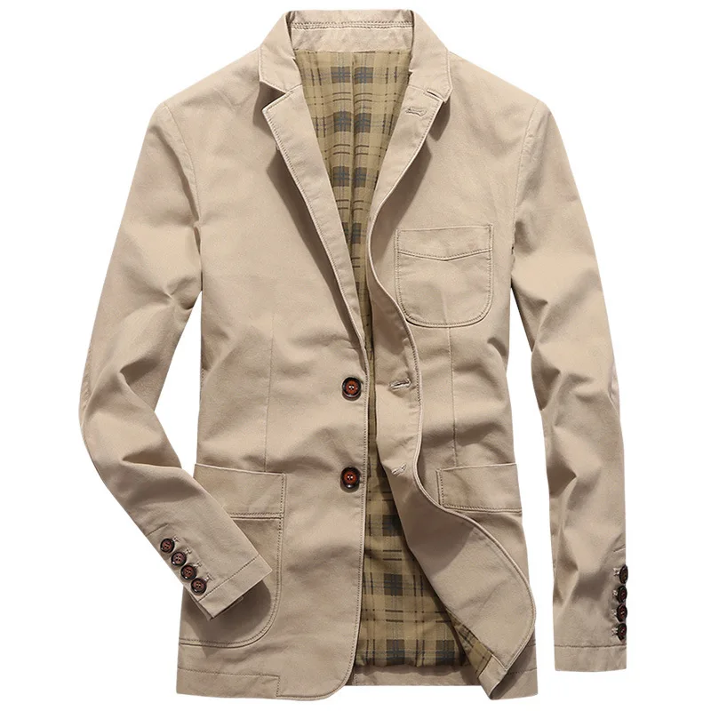 

New Spring Men Solid Color Business Casual Suits Jackets Cotton Blazers Male Slim Blazers Formal Wear Suits Coats Mens Clothing