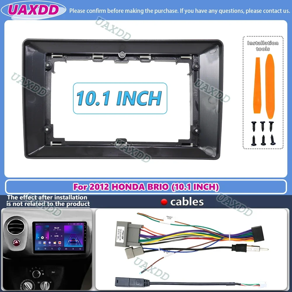 10.1inch screen Car Radio Fascia Frame power cable For Honda Brio 2012 car panel Trim Dashboard Panel Kit cable video CD harness