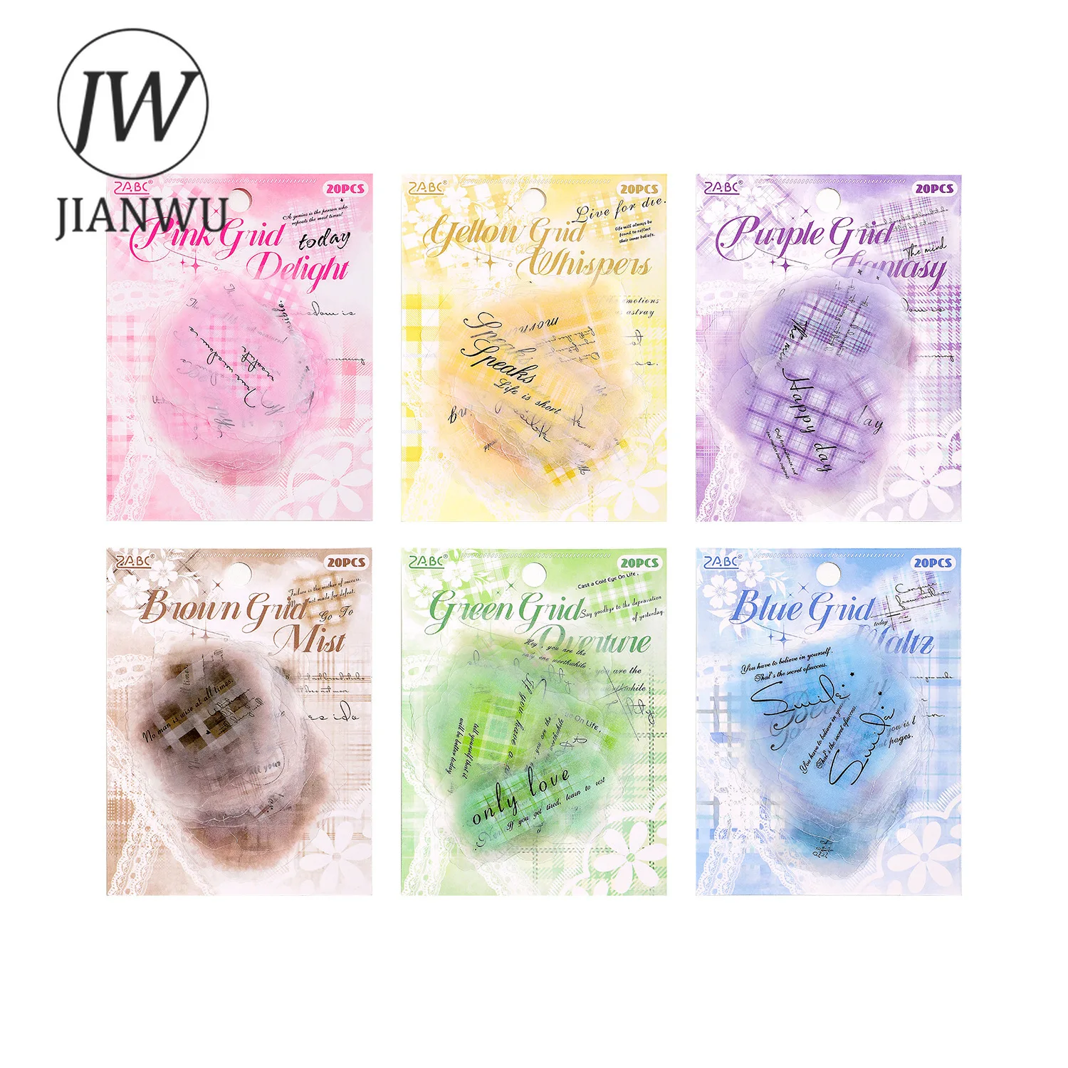 JIANWU Gewu Wonderland Series Vintage Smudge English Text Landscape Material Collage PET Sticker Creative DIY Journal Stationery view 5