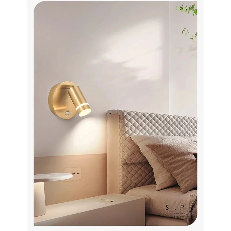 

Настенный светильник для чтения, настенный светильник с зарядкой через USB, круглый прикроватный светильник, окружающее освещение, декор комнаты, спальня, гостиная, отель, столовая