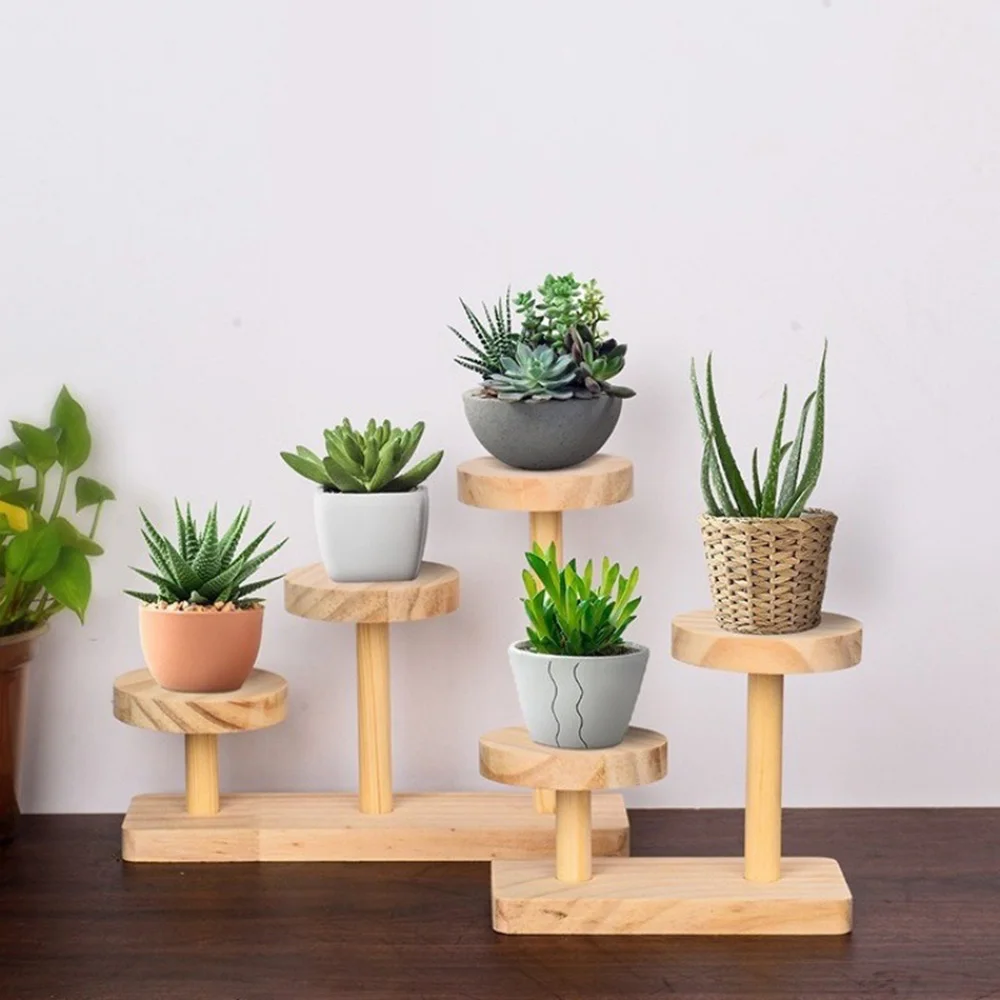 

Wooden Display Stand Organizer Rack Succulent Plant Perfume Doll Cosmetics Jewelry Ladder Display Stand Storage Shelf Organizer