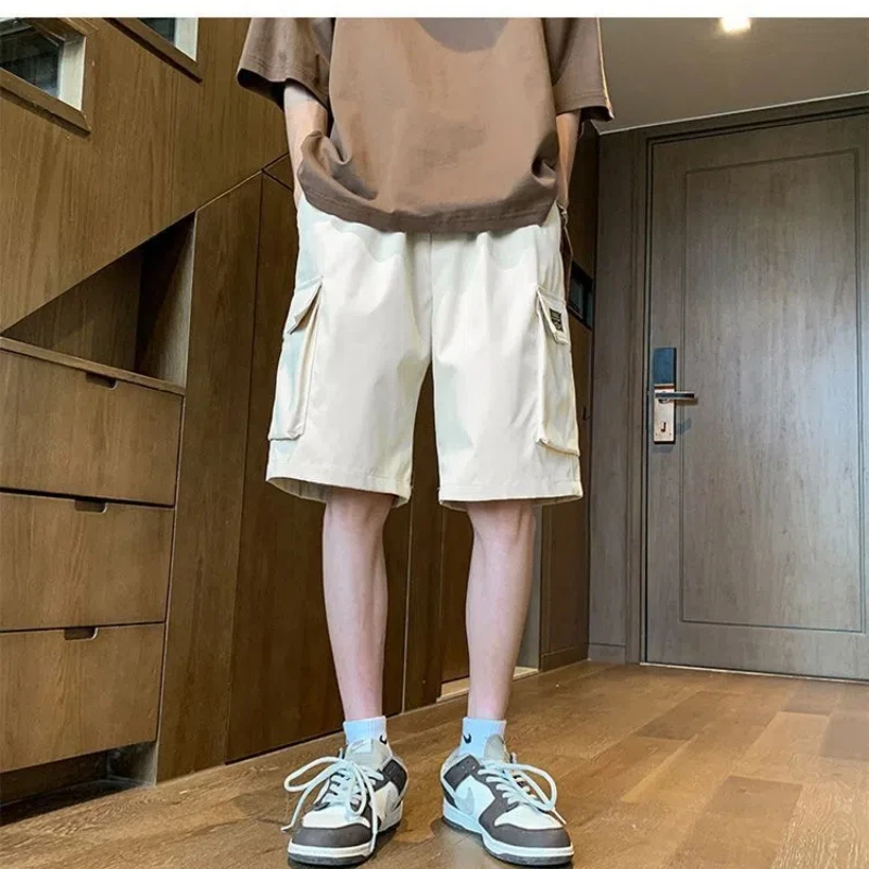 2024 Cargo Elastic Knee Pants Men's Summer New Patterns Thin Style Trendy Casual Sports Pants Korean Version All-match Shorts