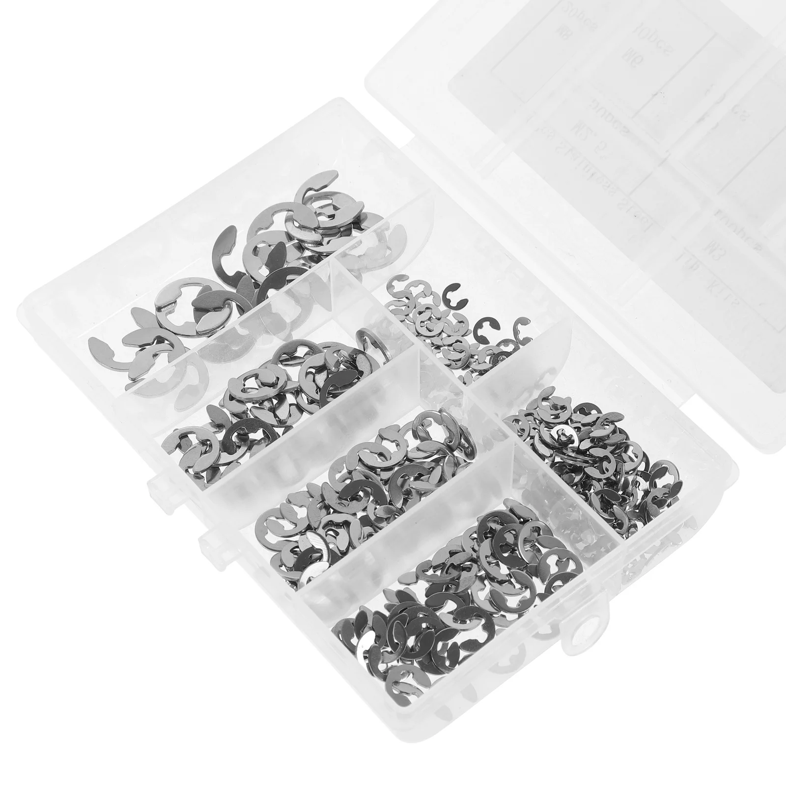 

300 pcs 304 Stainless Steel E-Type Retaining Ring Kit Corrosion Resistant Split Washer For Shaft Groove M2.5-M8 Indoor
