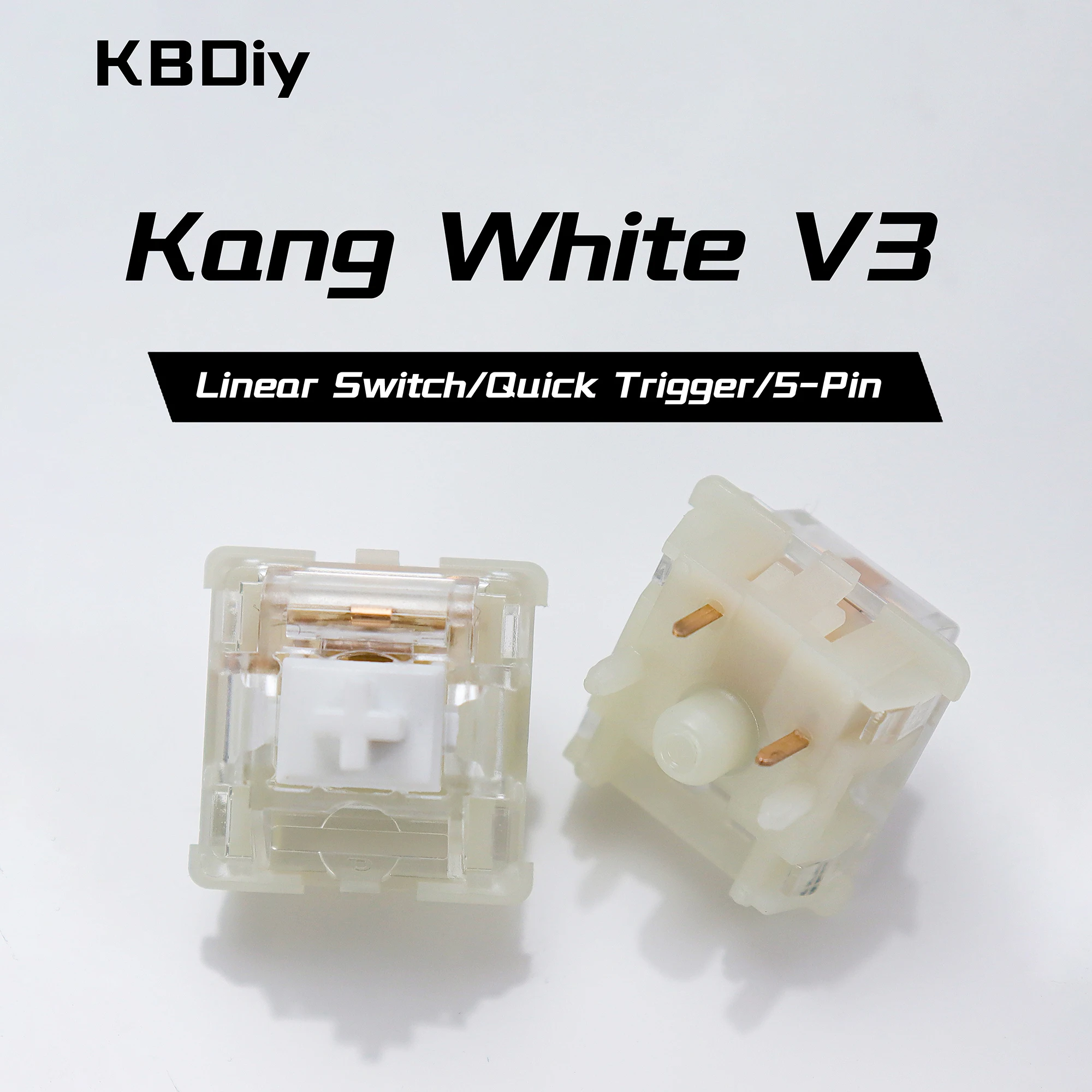 

KBDiy Kang White V3 Переключатель Клавиатура 5-контактный 50gf Линейные кремовые переключатели для пользователя DIY 60 Игровая механическая клавиатура Aula F75 F87