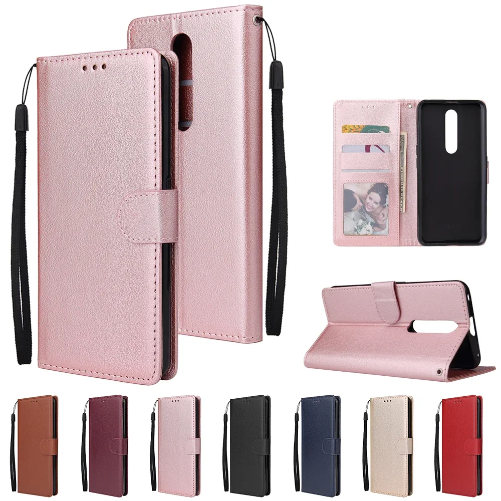 5X*Solid Color Leather Case Anti-fall Wallet Flip Phone Case For OPPO REALME6I/6S/7/XT/X2/K5/X50/X3/C3 5G Pro Narzo/20 Reno ACE