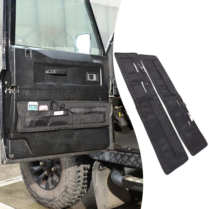 For Land Rover Defender 90 110 130 2004-18 Car Front Door Storage Bag Car Tailgate Storage Bag Zipper Tool Box Car Accessory