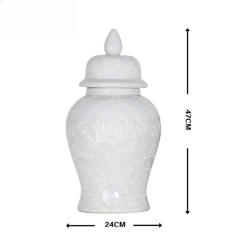 

Nordic white J104A vase desktop home decoration urn ginger jar elegant white ginger jar interior design