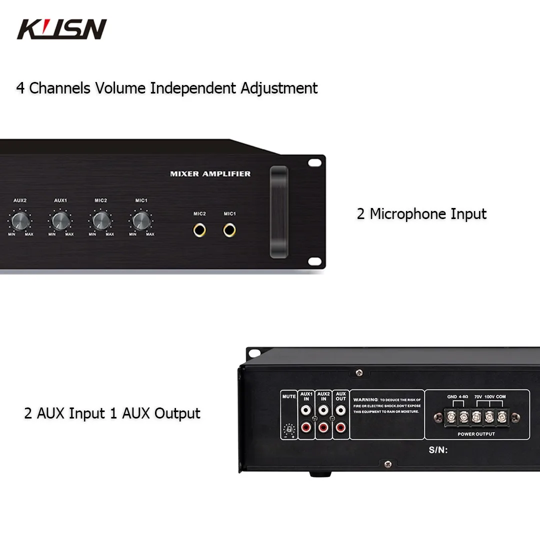 2U OEM/ODM 80W مجتمعة الجهد المستمر خلاط مكبر كهربائي للمنزل والمكتب والمدرسة PA نظام